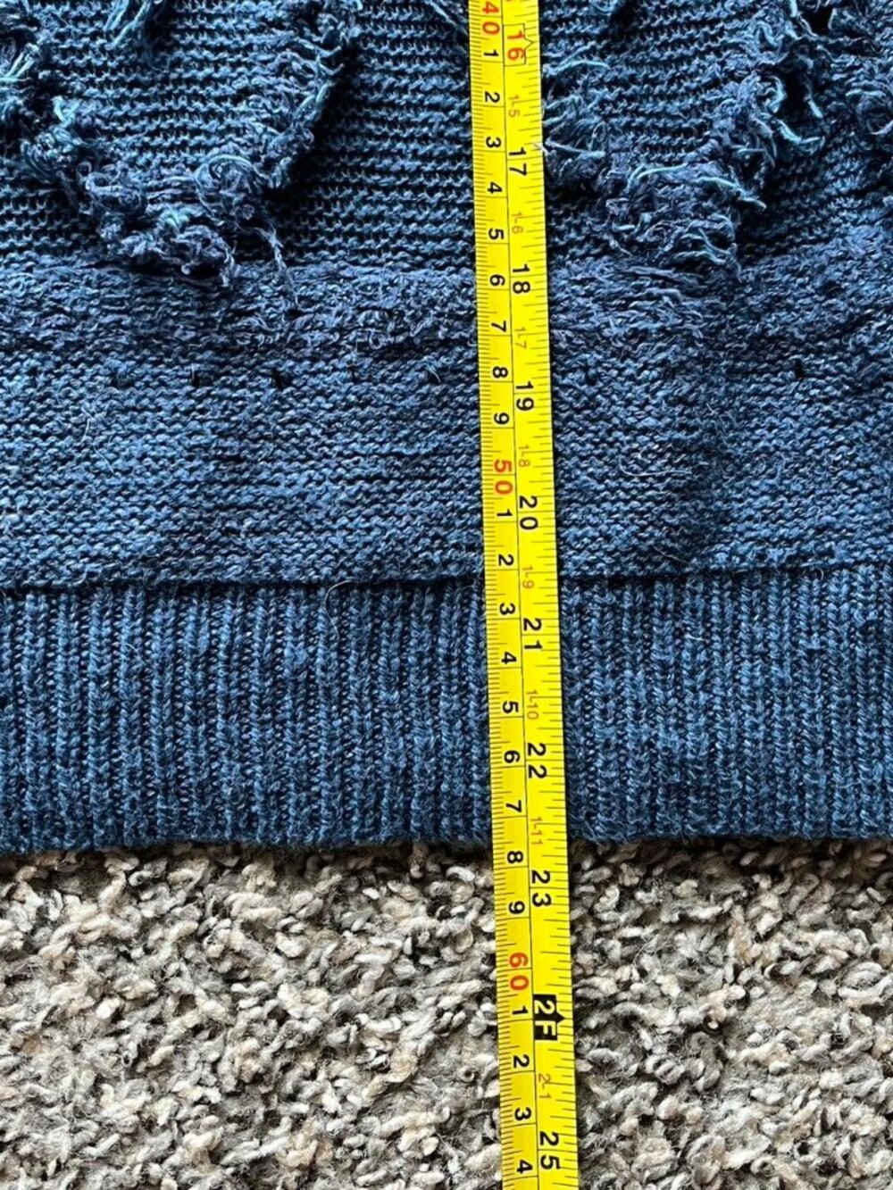 Anthropologie Moth Textured Alpaca Wool Blue Knit Sweater Wmn Med Indie Cottage - Picture 8 of 8